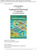 Test Bank for Fundamental Accounting Principles Volume 1 Canadian 15th Edition by Larson