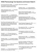 HOSA Pharmacology Test Questions and Answers Rated A
