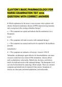 CLAYTON&rsquo;S BASIC PHARMACOLOGY FOR NURSES EXAMINATION TEST 2026 QUESTIONS WITH CORRECT ANSWERS