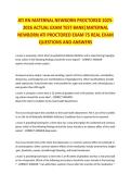 ATI RN Maternal Newborn Proctored 2025-2026&colon; Real Exam Q&A Guide