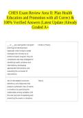 CHES Exam Review Area II&colon; Plan Health Education and Promotion with all Correct & 100&percnt; Verified Answers &vert;Latest Update &vert;Already Graded A&plus; 