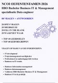 Oefententamen NCOI HBO Bachelor Business IT & Management specialisatie Data engineer - Nieuw 2026