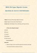 BIOS 256 Upper Digestive System  Questions & Answers with Rationales 