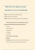 BIOS 256 Lower Digestive System  Questions & Answers with Rationales