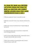 CLC EXAM TEST BANK 2026 CERTIFIED LACTATION CONSULTANT EXAM TEST BANK 300 QUESTIONS AND CORRECT VERIFIED ANSWERS EXAM STUDY GUIDE COMPREHENSIVE EXAM Q AND A
