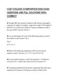 CLEP COLLEGE COMPOSITION 2026 EXAM QUESTIONS AND FULL SOLUTIONS 100&percnt; CORRECT