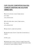CLEP COLLEGE COMPOSITION EXAM 2026 COMPLETE QUESTIONS AND SOLUTIONS VERIFIED 100&percnt;