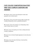 CLEP COLLEGE COMPOSITION EXAM STUDY SHEET 2026 COMPLETE QUESTIONS AND ANSWERS