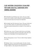 CLEP WESTERN CIVILIZATION 1 EXAM PREP TEST BANK 2026 FULL QUESTIONS WITH VERIFIED ANSWERS