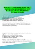 NFHS VOLLEYBALL OFFICIATING RULES EXAM &lpar;2026&rpar; &vert; 136 QUESTIONS WITH ACCURATE SOLUTIONS &vert; NEWEST OFFICIAL VERSION