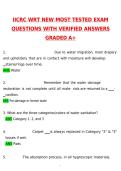 IICRC WRT 2026 NEW MOST TESTED EXAM Actual 2026 Questions and Verified Answers &lpar;2026 &sol; 2027&rpar; A&plus; Grade Complete