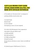 CLFP CLASS REVIEW STUDY GUIDE ACTUAL EXAM PAPER 2026 FULL TEST BANK WITH DETAILED RATIONALES