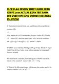 CLFP CLASS REVIEW STUDY GUIDE EXAM SCRIPT 2026 ACTUAL EXAM TEST BANK 200 QUESTIONS AND CORRECT DETAILED SOLUTIONS