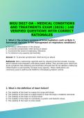 WGU D027 OA &ndash; MEDICAL CONDITIONS AND TREATMENTS EXAM &lpar;2026&rpar; &vert; 140 VERIFIED QUESTIONS WITH CORRECT RATIONALES