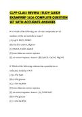 CLFP CLASS REVIEW STUDY GUIDE EXAMPREP 2026 COMPLETE QUESTION SET WITH ACCURATE ANSWERS