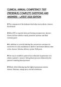 CLINICAL ANNUAL COMPETENCY TEST &lpar;FRESENIUS&rpar; COMPLETE QUESTIONS AND ANSWERS &ndash; LATEST 2025 EDITION