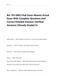 Bio 103 GMU Final Exam Newest Actual  Exam With Complete Questions And  Correct Detailed Answers &lpar;Verified  Answers&rpar; &vert;Already Graded A&plus; 