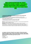WGU D440 NUTRITION OA 2026 &ndash; COMPLETE STUDY GUIDE &vert; 159 MUST-KNOW QUESTIONS AND ANSWERS &plus; PROVEN TIPS TO PASS ON YOUR FIRST TRY