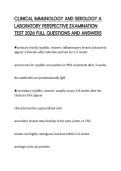 CLINICAL IMMUNOLOGY AND SEROLOGY A LABORATORY PERSPECTIVE EXAMINATION TEST 2026 FULL QUESTIONS AND ANSWERS