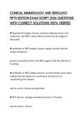 CLINICAL IMMUNOLOGY AND SEROLOGY FIFTH EDITION EXAM SCRIPT 2026 QUESTIONS WITH CORRECT SOLUTIONS 100&percnt; VERIFIED