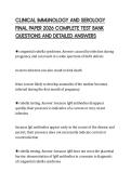 CLINICAL IMMUNOLOGY AND SEROLOGY FINAL PAPER 2026 COMPLETE TEST BANK QUESTIONS AND DETAILED ANSWERS