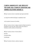 CLINICAL IMMUNOLOGY AND SEROLOGY TEST BANK 2026 COMPLETE QUESTIONS AND VERIFIED SOLUTIONS GRADED A&plus;