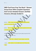 EMD Final Exam Prep Test Bank 1 Newest  Actual Exam With Complete Questions  And Correct Detailed Answers &lpar;Verified  Answers&rpar; &vert;Already Graded A&plus; 