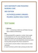Safe Maternity & Pediatric Nursing Test Bank 2026 &vert; Linnard-Palmer & Coats Nursing Test Bank &vert; Maternal-Child NCLEX MCQs