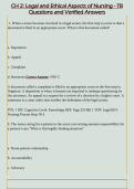 CH 2&colon; Legal and Ethical Aspects of Nursing - TB  Questions and Verified Answers 