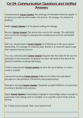 CH 04- Communication Questions and Verified  Answers