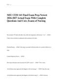 MSU CEM 141 Final Exam Prep Newest  Actual Exam With Complete Questions  And Correct Detailed Answers &lpar;Verified  Answers&rpar; &vert;Already Graded A&plus;