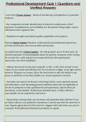 Professional Development Quiz 1 Questions and  Verified Answers 