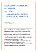 Safe Maternity and Pediatric Nursing Test Bank 2026 &vert; Linnard-Palmer & Coats Nursing Test Bank with NCLEX MCQs