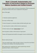 Week 5&colon; Sherpath&colon; Implementation and  Evaluation of Interventions Related to Electrolyte  Balance Questions and Verified Answers