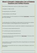Week 9&colon; Sherpath&colon; Collaborative Care of Diabetes  Questions and Verified Answers 