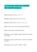 CLT MATH FINAL PAPER 2026 QUESTIONS WITH ANSWERS GRADED A&plus;