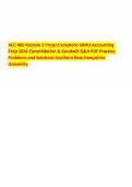 ACC 405 Module 2 Project Solutions SNHU Accounting Prep 2026 Consolidation & Goodwill Q&A PD&period;pdf