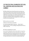 CLT PRACTICE FINAL EXAMINATION TEST 2026 FULL QUESTIONS AND SOLUTIONS 100&percnt; CORRECT