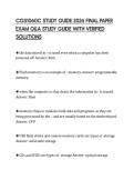 CGS1060C STUDY GUIDE 2026 FINAL PAPER EXAM Q&A STUDY GUIDE WITH VERIFIED SOLUTIONS