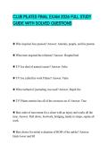 CLUB PILATES FINAL EXAM 2026 FULL STUDY GUIDE WITH SOLVED QUESTIONS