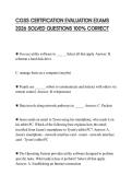 CGSS CERTIFICATION EVALUATION EXAMS 2026 SOLVED QUESTIONS 100&percnt; CORRECT