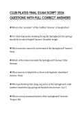 CLUB PILATES FINAL EXAM SCRIPT 2026 QUESTIONS WITH FULL CORRECT ANSWERS