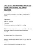 CLUB PILATES FINAL EXAMINATION TEST 2026 COMPLETE QUESTIONS AND VERIFIED SOLUTIONS