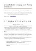 Writing your Resume Study Guide