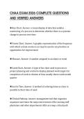 CHAA EXAM 2026 COMPLETE QUESTIONS AND VERIFIED ANSWERS