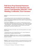 Wall Street Prep Financial Statement Modeling Retake Exam Questions and Answers with Rationales 2026&sol;2027 &vert; WSP Modeling Certification &vert; Pass Guarantee