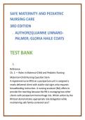 Safe Maternity & Pediatric Nursing Test Bank 2026 &vert; Linnard-Palmer Coats Nursing Test Bank &vert; NCLEX MCQs