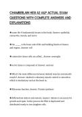 CHAMBERLAIN HESI A2 A&P ACTUAL EXAM QUESTIONS WITH COMPLETE ANSWERS AND EXPLANATIONS