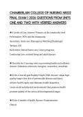 CHAMBERLAIN COLLEGE OF NURSING NR222 FINAL EXAM 1 2026 QUESTIONS FROM UNITS ONE AND TWO WITH VERIFIED ANSWERS