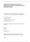 FLORIDA PUMP OPERATOR EXAM PREP &vert; 107 QUESTIONS AND ANSWERS &vert; 2026 UPDATE &vert; WITH COMPLETE SOLUTION
